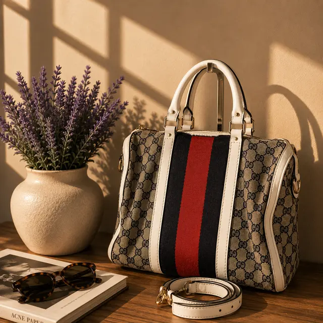 Gucci Vintage Web Boston Bag